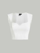 Sweetheart Neck Rib-knit Tank Top